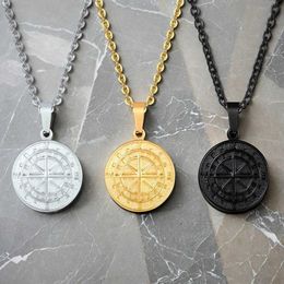 Fashion Design Pendant Necklaces Stainless Steel Compass Hip-hop Pendant Personalised Necklace Accessory