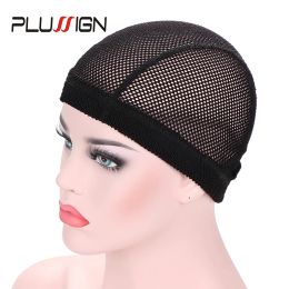 Hairnets Plussign Wig Caps For Making Wigs Stretchy Elastic Soft Crochet Wig Cap Dome Mesh Cap 5pcs/lot Hot Sell 1925inch Free Size