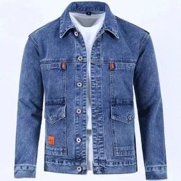 2023 Spring and Autumn Fashion Trend Solid Colour Denim Jacket Mens Casual Loose Comfortable Large Size High Quality Coat 240311