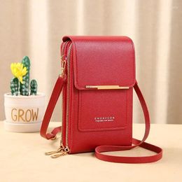 Shoulder Bags Mobile Phone Bag Female Cross Body Korean Version Of Multi Function Key Zipper Vertical Model Keycase