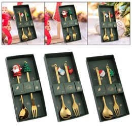 Spoons Christmas Spoon And Fork Set Xmas Creative Tea Dessert For Ice