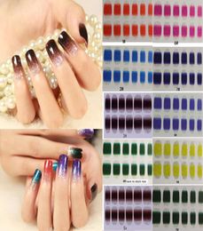 New 20pcs Gradient Colour Nail Stickers Classic Cute Art Stickers DIY Decorations Foils Wraps Whole Nail Tools6010692