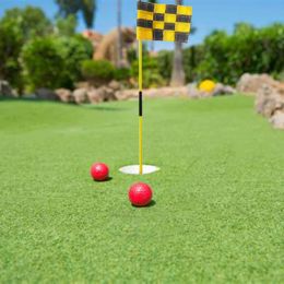 Aids CRESTGOLF 1set Per Pack Backyard Practise Golf Hole Pole Cup Flag Stick, 3 Section,Golf Putting Green Flagstick
