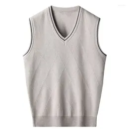 Men's Vests Knitted Sweaters For Men Waistcoat V Neck Man Clothes Old Casual Sleeveless Vest Black Jumpers Selling Products 2024 Tops X