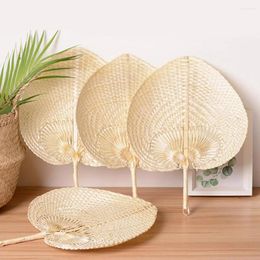 Decorative Figurines 5pcs/Lot Bamboo Hand Fan Pushan Arts Made Peach Shaped Summer Cool Air DIY Chinese Paper