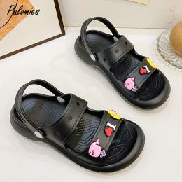 Sandals 2022 Summer Women Flat With Sandals Slippers EVA Shoes Slides Clogs Garden Shoes Beach Flip Flops Light Soft Slippers For Female