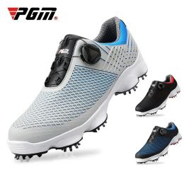 Shoes Pgm Golf Shoes Mens Comfortable Knob Golf Men's Shoes Waterproof Genuine Leather Sneakers Spikes Nail Nonslip Xz106