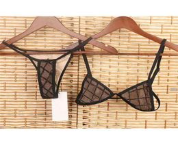 Women Tulle Bikini Pink and BlackBrown Thong Bikini Brazlian Swimsuit Lace Bikini set Designer Bikinis Luxury Bathing suit 2103229163994