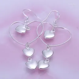 Dangle Earrings Trend 925 Colour Silver Love Heart Long Drop For Women Fashion Party Wedding Jewellery Valentine's Day Gifts