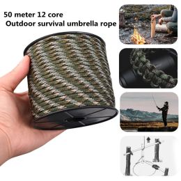 Paracord 550 Military 4mm 12 Strand Paracord With Fishing Metal Fire Rope 50 m outdoor camping survival tool Multifunctional umbrella