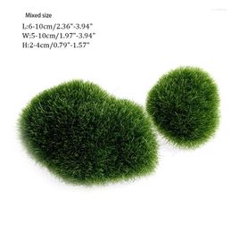 Garden Decorations 5pcs Artificial Moss Fake Green Stone For DIY Floral Arrangements