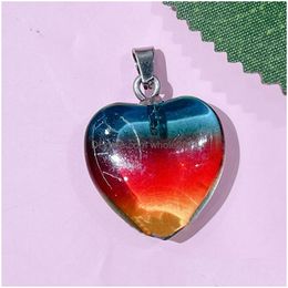 Charms 20Mm Heart Stone Pendants 72Colors Gemstone Reiki Healing Beads Quartz For Diy Bracelets Necklaces Earrings Making Jewellery Find Dhskn