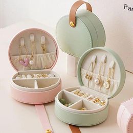 Jewelry Pouches 1Pc Portable Travel Earrings Necklace Ring Leather Storage Case Bag Shape Mini Handheld Organizer