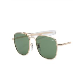 High Quality Fashion Aviation AO Sunglasses Men Brand Designer Sun Glasses For Male American Army Military Optical Glass Lens Ocul3968714