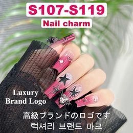 Nail Art Decorations 10 Pcs/bag (S107-S119) Luxury Decoration Gold And Silver Metal Brand Logo Charm DIY Accessories