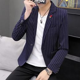 Men's Suits DYB&ZACQ Spring And Autumn Suit Men Casual Small Fashion Korean Slim Trend Personality Striped Hair Stylist Tide