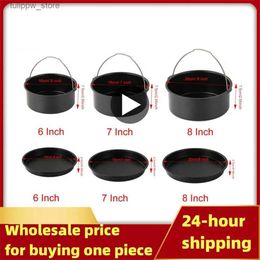 Baking Moulds Round Cake Plate Preferred Material Pizza Pan Bakeware Baking Tools Baking Pan Mould Easy Demoulding Air Fryer Baking Tray Black L240319