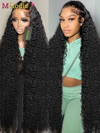 Synthetic Wigs Synthetic Wigs HD Water Wave 13x6 Lace Front Wig 13x4 Deep Wave Frontal Wigs 5x5 Glueless Wigs Ready To Wear Go 40 Inch Curly Human Hair Wig 240329