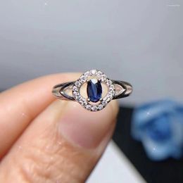 Cluster Rings CoLife Jewellery 925 Silver Sapphire For Daily Wear 3mm 5mm Grey Blue Ring Fashion Gemstone