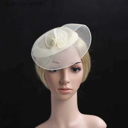 Tiaras A noble and elegant high-quality womens top hat and charming headband suitable for weddings or gatherings Y240319