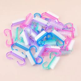 Gear 50pcs Mini Plastic Nail Art Brushes Mix Colours Soft Remover Dust Small Angle Cleaning Brush Nail Care Tools for Manicure