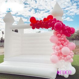 4.5x4.5m (15x15ft) With blower outdoor activities Commercial adults kids inflatable white wedding bouncy castle birthday anniversary party bouncer house001
