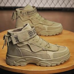 Fitness Shoes Men Boots Tactical Military Combat Outdoor Waterproof Warm Up In Winter Non-slip Hiking Safety Working