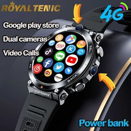 Wristwatches H10 4G Let Smartwatch 2G N16G GPS NFC WIFI Dual Camera HD Video Call App Download Google Play Store Google 16G ROM With Powerbank 240319