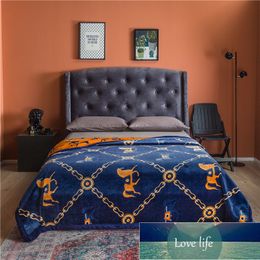 Designer Light Luxury Flannel Blanket Thick Double Coral Fleece Antistatic Blankets