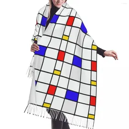 Scarves Customised Piet Mondrian Minimalist De Stijl Modern Art Scarf Women Men Winter Warm Fashion Versatile Shawls Wraps