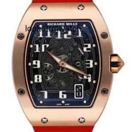 Multi-function Watch Richarmill Rm Sports Flat Mechanical Extra 67-01 Rose Gold Mens Watch Box Papers