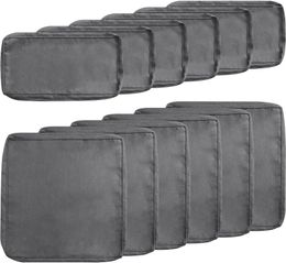 Pillow 12-Pieces Outdoor Patio Cover Replacement Slipcovers With Zipper For Furniture Sofa Couch-Grey