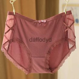 Women's Panties Womens Cotton Briefs Large Sizes New Sexy Lace Thin Mesh Bow Thread Cotton Panties Plus Size Female Underwear for Women 2023 240319