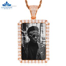 Iced Out Memory Pendants Necklace Hip Hop Custom Locket Photo Pendant With Picture