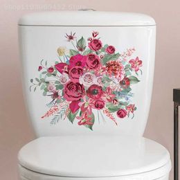 Toilet Stickers Toilet Stickers Modern Minimalist Flower Pattern Adhesive Images For Bathroom Decorations 240319