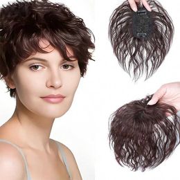 Synthetic Wigs MSTN Synthetic 3D Wig Bangs Hair Piece Invisible Seamless Sea Head Replacement Wig Clip In Bangs Hair Piece Hair 240328 240327