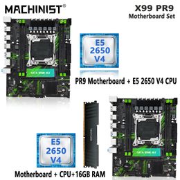 MACHINIST PR9 X99 Motherboard Set LGA 2011-3 Kit Xeon E5 2650 V4 CPU Processor With 1x16=16GB DDR4 ECC RAM Memory SSD NVME M.2 240307