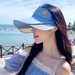 Berets Korean Style Women's Fashion Coconut Tree Pull Board Protection Summer Air Top Breathable Outdoor Sun Hat Ti