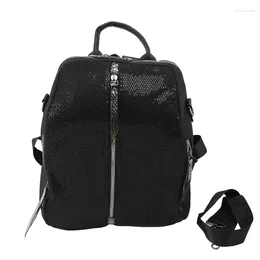 School Bags Korean Travel Backpack Casual Student Bag Women's Nylon Waterproof Black Sequin Female