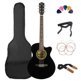 Guitar IRIN 40 Inch Acoustic Guitar 6 Strings 21 Frets Maple Body Folk Guitar Guitarra With Bag Capo Strap Guitar Parts & Accessories