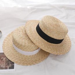 Wide Brim Hats 2024 Summer Women Straw Hat Fashion Chapeau Paille Lady Sun Boater Wheat Panama Beach Chapeu Feminino Caps