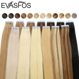 Extensions Europe Tape in Human Hair Extension Skin Weft 100% Human Remy Hair 20pcs Adhesive Natural Tape in Hair Extensions 12"24''