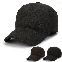 Ball Caps Winter Cap Mens Baseball Earflaps Gorra Hombre Outdoor Warm Thicken Fitted Brand Snapback Hat For Adult