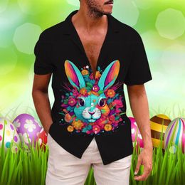 Men's Casual Shirts Mens Big And Tall Tee Easter Egg Print Shirt Short Sleeve Male Spring Summer Dry Clothe