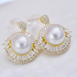 Ohrstecker MeiBaPJ 10–11 mm natürliche weiße Perlen, modische Blume, 925er echtes Silber, feiner Hochzeitsschmuck für Frauen