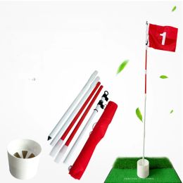 Aids Folding Backyard Practice Golf Hole Pole Cup Flag Stick Putting Green Flagstick