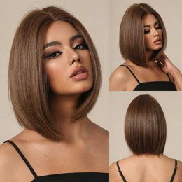 Synthetic Wigs Charmsource Short Bob Black Wig Straight Part Lace Wigs Daily Natural Hair Wigs for Women High Quality Synthetic Wig 240329
