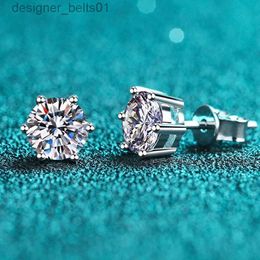 Stud KNOBSPIN Moissanite Earrings Screw Stud Sterling Silver D VVS1 Lab Diamond with GRA Classic 6 Cls Round Ear Studs For WomenC24319