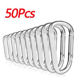 Accessories 50/100pcs Buckles Aluminium Carabiner Spring Belt Clip Key Chain 4.6x2.5cm For Outdoor Activity Camping Fishing Hiking Travel