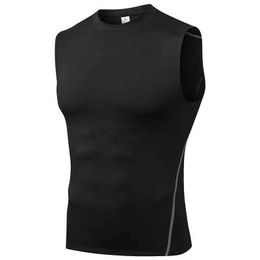 Men's T-Shirts Mens Gym Bodybuilding Basketball Shirt Tank Top Man Quick Compression Dry Sleeveless T-shirt Fitness Mens Clothing 240327
